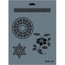Rich New Seri N-135 Stencil 35x25 Cm - Blba-288481 Renkli