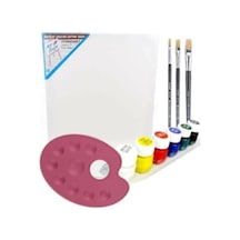 35x50 Cm Resim Tuvali Boyama Başlangıç Seti - Akrilik Boya Fırça Palet Tuval Set Tv.s Nocolor-c Standart