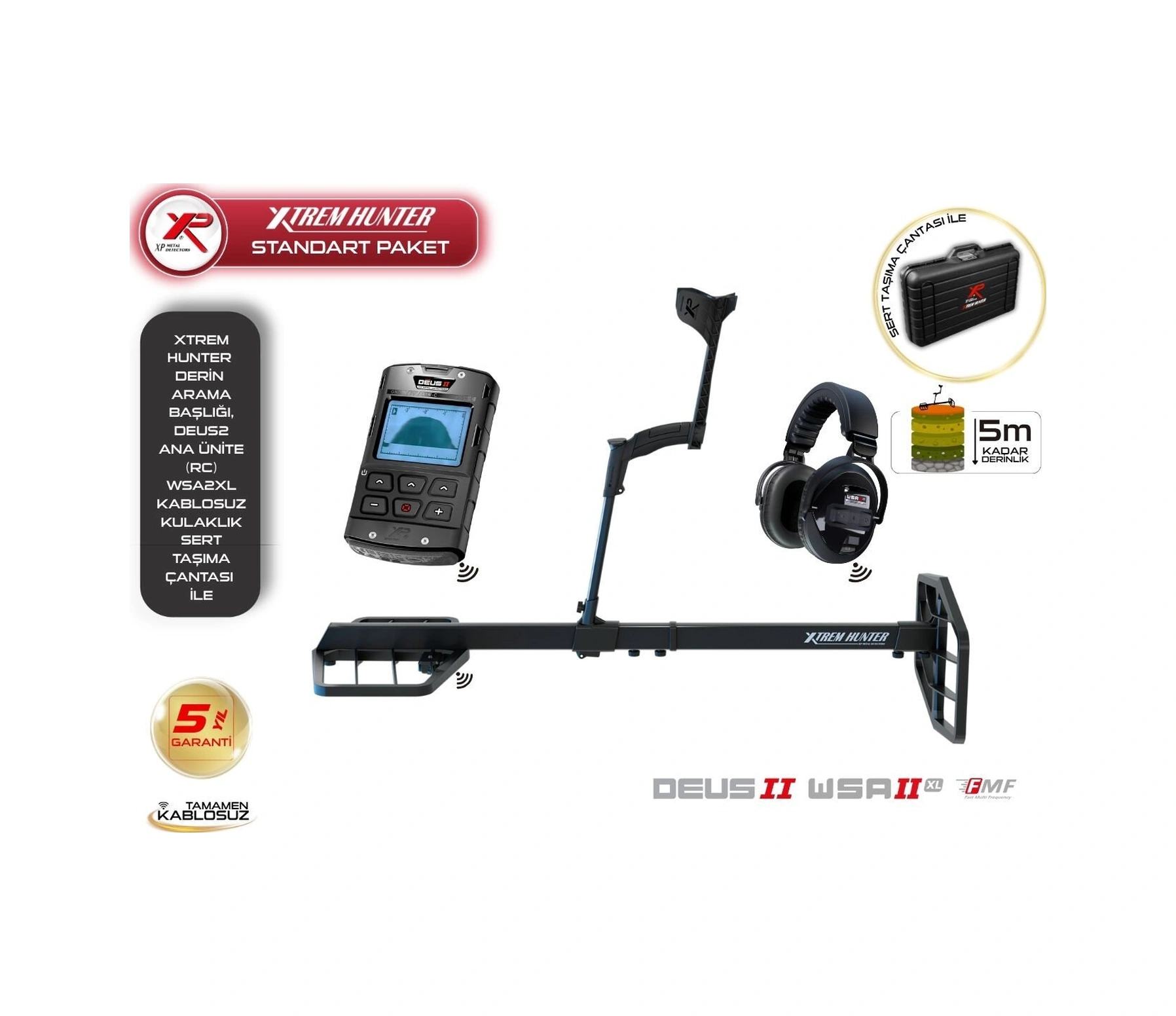 Xtrem Hunter Dedektör-xtr-115 Başlık, Deus 2 Ana Kontrol Ünitesi Ve Wsa2xl Kulaklık