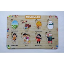 Mevsimler Ahşap Puzzle Eğitici Oyuncak