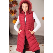 Z6725 Dewberry Bayan Yelek-koyu Bordo Koyu Bordo