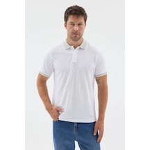 Beyaz-çağla Polo Yaka Pike Kısa Kol Slim Fit %100 Pamuk Tişört 1011260171