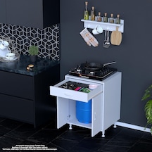 Modilayn Birce M-60 X 87 X 48 Cm Tüp Bölmeli Set Ocak Altı Dolap Ve Baharat Rafı