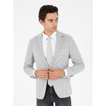 Cacharel Açık Gri Slim Fit Yün Karışımlı Spor Ceket
