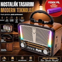 Prokama Nostaljik Tasarım Solarlı Bluetooth Radyo Yedek Pili