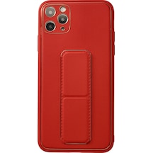 Apple iPhone Uyumlu 11 Pro Max Kılıf Coco Deri Standlı Kapak - Kırmızı Bzsxx00 1