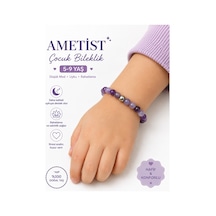 5-9 Yaş Ametist Doğal Taş Çocuk Bileklik Mor Ametist Taşı Rahatlatıcı Mod Yükseltici Mor Mor