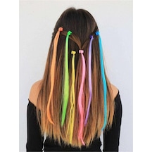 Rengarenk Unicorn 6'lı Takma Postiş Saç Toka Pembe Mavi Sarı Mor Yeşil Renkli Çok Renkli