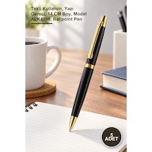 5 Adet Tekli Tükenmez Kalem Tekli Kullanım, Yazı Gereci, 14 Cm Boy, Model Alk4056, Ballpoint Pen 1