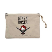 Guns N Roses Live Radio Broadcast Krem Clutch Astarlı Cüzdan / El Çantası