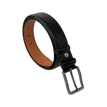 Süzer Deri Siyah Hakiki Deri Düz Renk Dikişsiz 3.5 Cm. Genişlikli Klasik Erkek Kemer - 200-düz Siyah