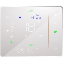 Yaozixia Two Pipe Wifi Voice Intelligent Room Thermostat Digital Programmable Temperature Controller For Air Conditioner Bac-006- Aw, White