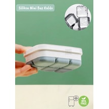 Mini Buz Kalıbı Silikon Buzluk 6 Bölmeli Kare Desenli Buz Küpü Gri Bpa Free Silikon Diğer