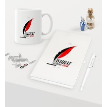 Kişiye Özel Avukat Temalı Beyaz Defter Kalem Kupa Seti - 8