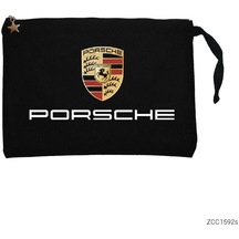 Porsche Siyah Clutch Astarlı Cüzdan / El Çantası