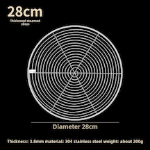 Youtek 28cm Gıda Seviyesi 304 Paslanmaz Çelik Kalın Tabak, Ev Ve Ticari Kullanıma Uygun, Multifonksiyonel Pişirme, Kolay Temizlenir, Modern Stili