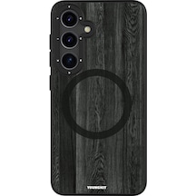 Galaxy S24 Uyumlu Kılıf Magsafe Şarj Özellikli Youngkit Wood Forest Serisi Kapak Gri