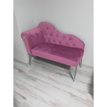 Metalda Josefin Bench Koltuk Berjer Gümüş Seri 130 Cm Pembe