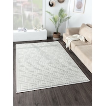 Mariesse Home Elit Bukleli Yumuşak Peluş Post Shaggy Çocuk Odası Oturma Odası Salon Mutfak Halısı Beyaz
