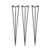 Firkete Tel Sehpa Ayağı (4'lü Paket - 50 cm - Siyah Renkli)