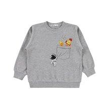 Civil Boys Astronot Baskılı 2-5 Yaş Sweatshirt Km - Gri Grimelanj