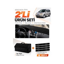 Honda Hr-v 1998-2005 Uyumlu Torpido Örtüsü + Tay Tüyü Bagaj Çantası + Sticker Seti - Siyah