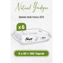 Sleepy Natural Yenidoğan Islak Bebek Havlusu 60 X 6 Adet 360 Yaprak