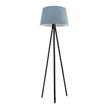 Oval 3 Ayak Tripod Lambader Abajur Köşe Lambası Ahşap Siyah Ağaç Country Dekor Lamba Aplik Masif D Diğer