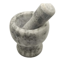 Diperla Açık Gri Marmara %100 Doğal Mermer Havan Sarımsak Dövecek