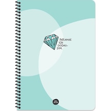 Hisli Şeyler A4 Çizgili Spiralli Defter - Parlamak İçin Doğmuşum Çok Renkli