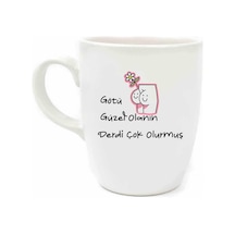 Götü Güzel Olanın Derdi Çok Olurmuş Krem Oval Kupa - Hediyelik Kupa Fincan Mug Sku: Smgstkbea78dd768 Acı Kahve