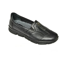 Fox Shoes P555190403 Siyah Hakiki Deri Comfort Ortopedik Taban Kadın Ayakkabı Siyah-hakiki Deri Siyah