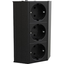 Metalline® Corner-line Raf Priz Sistemi 3 Priz - Siyah