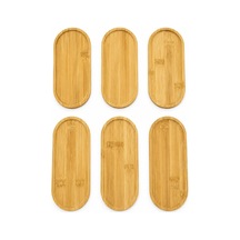 Oval Bambu Sunumluk Set 17x8 Cm, 6 Adet Çok Amaçlı Servis Tepsisi Çok Renkli