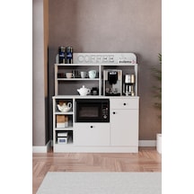 Barista Kahve Köşesi Çok Amaçlı Dolap Beyaz Beyaz