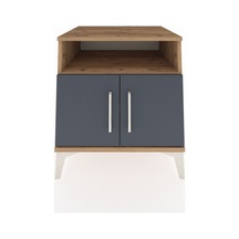 Kronos Komodin 2 Raflı 2 Kapaklı 60x59x64 Çam-antrasit Çam