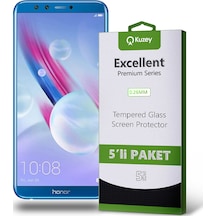 Huawei Honor 9 Lite ile Uyumlu Kırılmaz Temperli Ekran Koruyucu Cam Ekonomik 5'li Paket