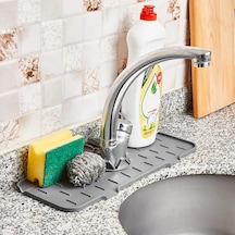 Mutfak Lavabo Silikon Paspas, Gri, Musluk Altı Sünger Tutucu Banyo Mutfak Sabun Kurutucu Düzenleyici Çok Renkli