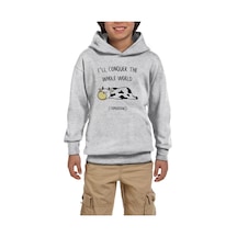 Tomorrow Cow Inek Gri Çocuk Kapşonlu Sweatshirt Gri