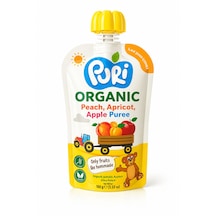 Organic %100 Organik Meyve Püresi Şeftali - Kayısı - Elma 100 G İlave Şekersiz