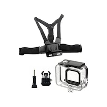 Gopro Hero 13 / 12 / 11 / 10 9 Black Uyumlu Waterproof Housing Göğüs Kemeri 4 Parça Set