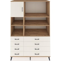 Kronos Dolap 7 Raflı 8 Çekmeceli Tek Kapaklı 132x59x195 Çam-aytaşı/aytaşı Aytası/aytası