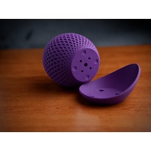 Bezos 3d Baskı Küre Saksı - Kafes Dokulu İki Parçalı Dekoratif Saksı - Mor-mor Rengaren Standart