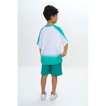 Toontoy Kids Toontoy Erkek Çocuk Garni Detaylı Şortlu Takım Koyu Yeşil