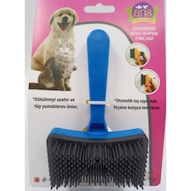 Ans Kedi Köpek Tuşlu Otomatik Tüy Toplayıcı Tarak Mavi