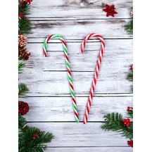 Yılbaşı Ağacı Süsü Baston Şeker Dekoratif Süs 27 Cm 2'li Ağaç Süsü