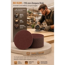 Zenvac 12 Adet 80 Kum Yuvarlak Cırtlı Zımpara Diski 115 Mm Deliksiz Zımpara Kağıdı 723216 Zenvac29