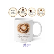 Cappuccino Severlere Çikolata Tozlu Bulut Gibi Köpük Kupa Bardak Hediye Beyaz / Çok Renkli
