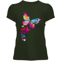 Butterfly Color Colorfur Butterfly Pattern Rnnrnr Kadın Tişört