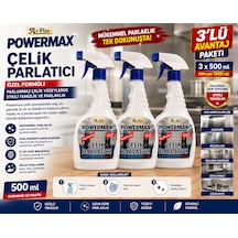 Powermax A Plus Çelik Parlatıcı 500 Ml X3 Set Paslanmaz Çelik Yüzey Temizleyici